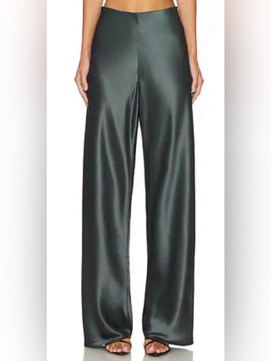 Cami NYC Pants - Cami NYC Bristol Satin Wide Leg Pants in Dark Green Thyme Small